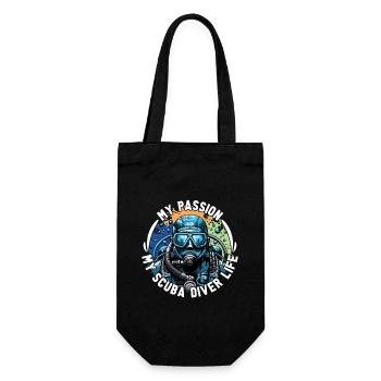 Scuba Diving My Passion My Scuba Diver Snorkeling - Gift Bag for Bottles - black - Front
