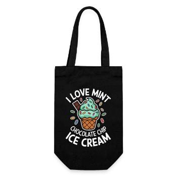 Schoko Minz Eis Spruch Lustiges Minz Eis Geschenk - Geschenkbeutel für Flaschen - Schwarz - Vorne