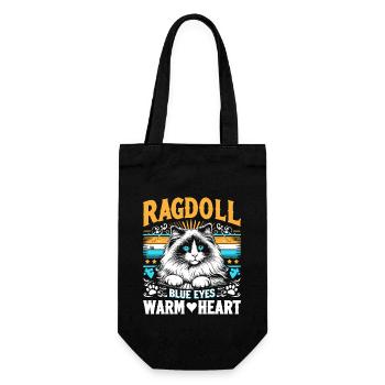 Ragdoll Blue Eyes Warm Heart Ragdolls Cat Lover - Gift Bag for Bottles - black - Front