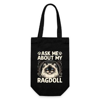 Frag mich nach meinem Ragdoll Ragdolls Katzenliebhaber - Geschenkbeutel für Flaschen - Schwarz - Vorne