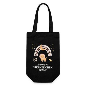 Löwe Sternzeichen Geburtstag Sternenbild Löwen - Geschenkbeutel für Flaschen - Schwarz - Vorne
