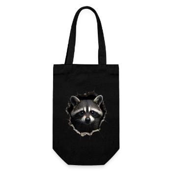 drôle raton laveur raton laveur amant mignon zoo animal - Sac à bouteille - noir - Devant