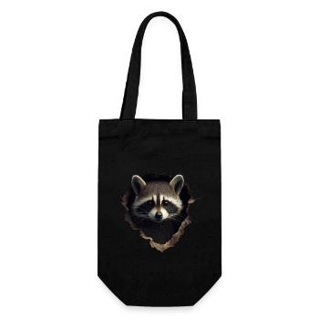 drôle raton laveur raton laveur amant mignon zoo animal - Sac à bouteille - noir - Devant