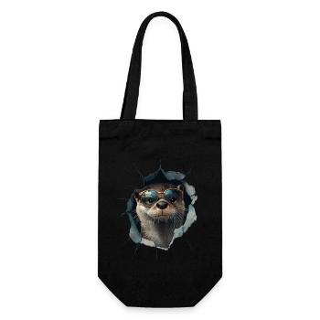 Funny Otter Otter Lover Cute Otter Zoo - Gift Bag for Bottles - black - Front