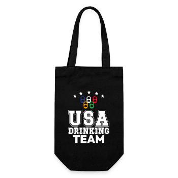 USA Drinking Team Funny Drinking Saying - Gift Bag for Bottles - black - Front
