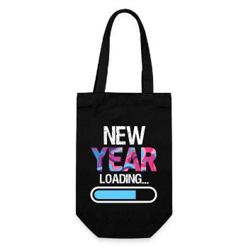 New Year Loading Happy New Year New Year's Eve - Gift Bag for Bottles - black - Front