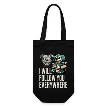 Je te suis partout chien et poupée effrayants - Sac à bouteille - noir - Devant