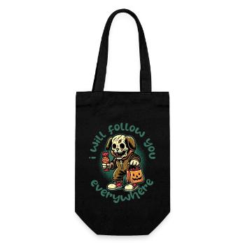 Effrayant Halloween squelette chien harceleur - Sac à bouteille - noir - Devant