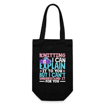 Knitting I can explain it but I can't understand it - Gift Bag for Bottles - black - Front