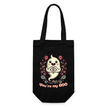 Du Bist Mein Boo Geist Liebe - Geschenkbeutel für Flaschen - Schwarz - Vorne
