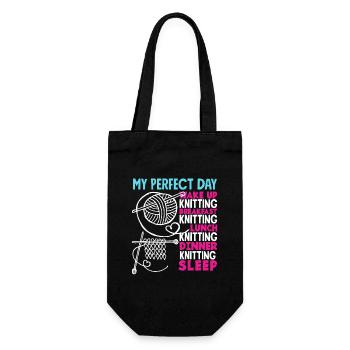 Tricoter ma journée parfaite - Sac à bouteille - noir - Devant