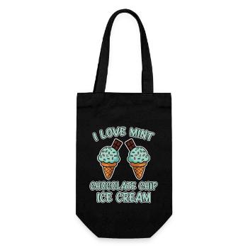 Schoko Minz Eis Spruch Lustiges Minz Eis Geschenk - Geschenkbeutel für Flaschen - Schwarz - Vorne