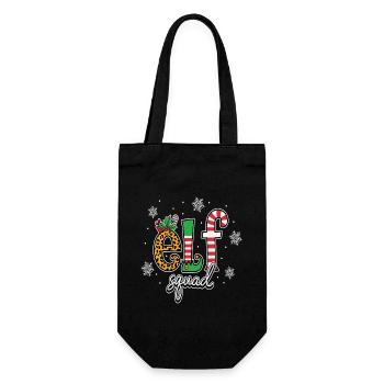 Weihnachtlicher Elf Squad Spaß Für Die Festtage - Geschenkbeutel für Flaschen - Schwarz - Vorne