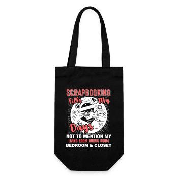Scrapbook Scrapbooking Fills My Days - Gift Bag for Bottles - black - Front