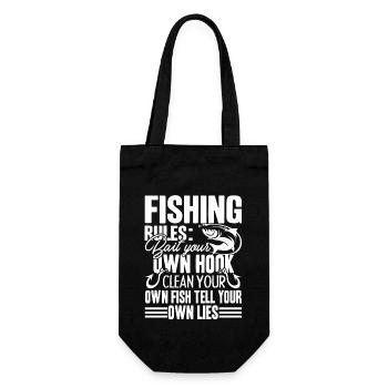 Fishing Rules Bait Your Own Hook - Gift Bag for Bottles - black - Front