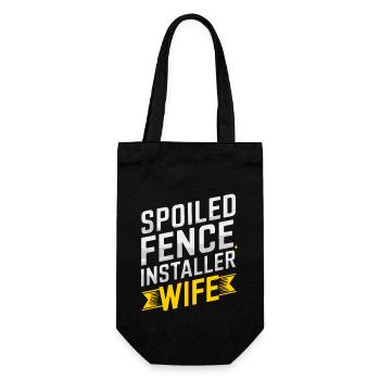 Zauninstallateur Zaunbauer Fence Installer - Geschenkbeutel für Flaschen - Schwarz - Vorne