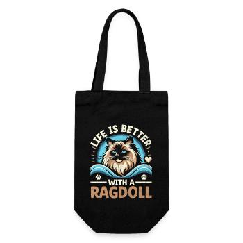 Life Is Better With A Ragdoll Cat Lover Ragdolls - Gift Bag for Bottles - black - Front