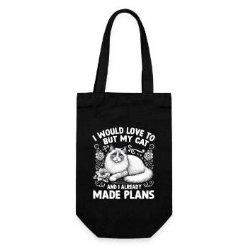 I Would Love To But My Cat And I Already Made Plan - Gift Bag for Bottles - black - Front