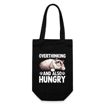 Overthinking And Also Hungry Ragdoll Lover Ragdoll - Gift Bag for Bottles - black - Front