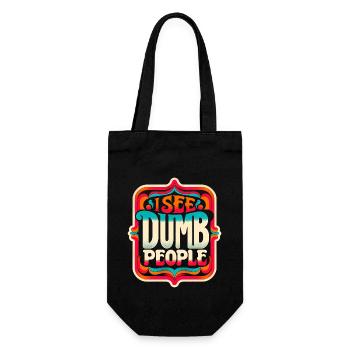 I See Dumb People 8 - Geschenkbeutel für Flaschen - Schwarz - Vorne