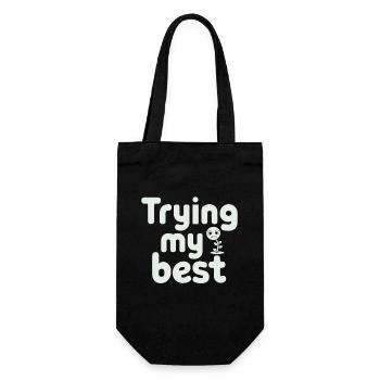 Plant Parent Black Thumb Funny Plant Care Struggle - Geschenkbeutel für Flaschen - Schwarz - Vorne