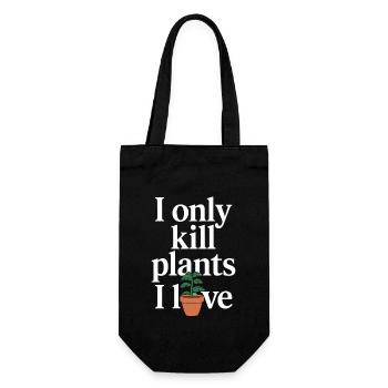 Plant Parent Black Thumb Funny Plant Care Struggle - Geschenkbeutel für Flaschen - Schwarz - Vorne