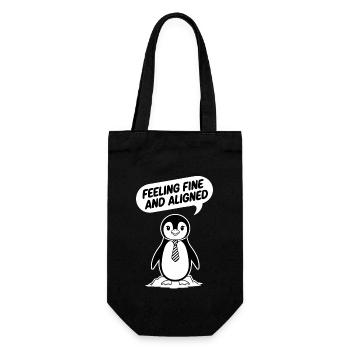 Penguin With Tie: Feeling Fine And Aligned - Gift Bag for Bottles - black - Front