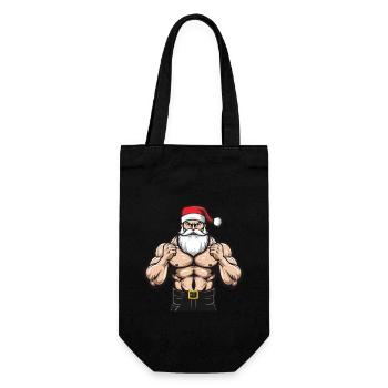 Santa Claus Muscles Gym Santa - Gift Bag for Bottles - black - Front