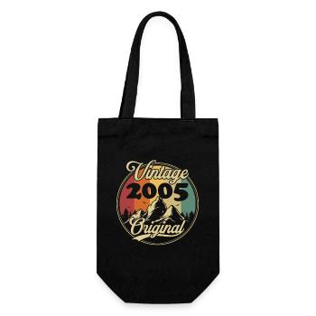 Vintage 2005 Original, Geburtstagsgeschenk - Geschenkbeutel für Flaschen - Schwarz - Vorne