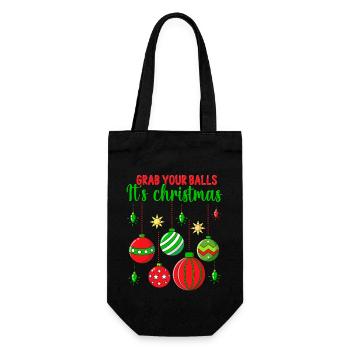 Grab Your Balls It's Christmas Tree Baubles - Gift Bag for Bottles - black - Front