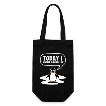 Today I waddle through life - Gift Bag for Bottles - black - Front
