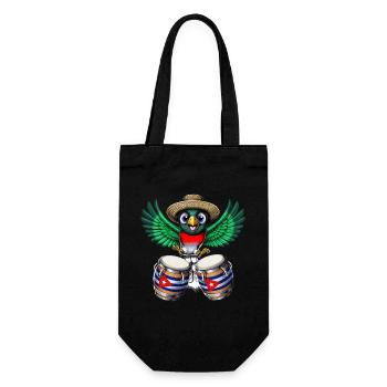 Cuba Trogon Bird Drum - Gift Bag for Bottles - black - Front