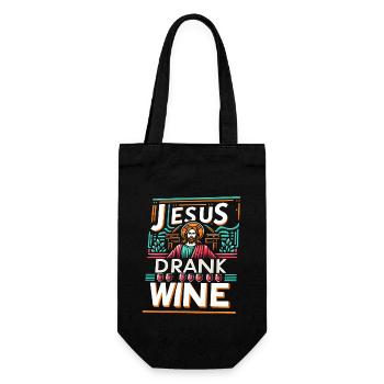 Jesus Drank Wine 12 - Geschenkbeutel für Flaschen - Schwarz - Vorne
