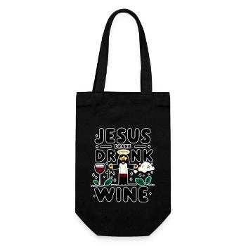 Jesus Drank Wine 7 - Geschenkbeutel für Flaschen - Schwarz - Vorne