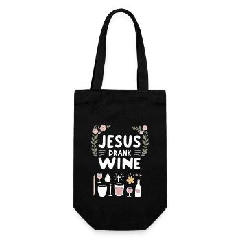 Jesus Drank Wine 8 - Geschenkbeutel für Flaschen - Schwarz - Vorne