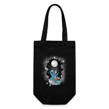 Halloween Fantasy lustig gruselig spaßig - Geschenkbeutel für Flaschen - Schwarz - Vorne