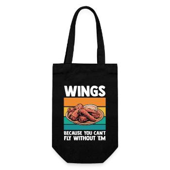 Wings Because You Can't Fly Without 'Em - Geschenkbeutel für Flaschen - Schwarz - Vorne