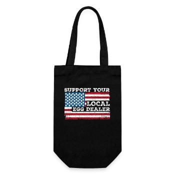 Lokaler Eierhändler American Flag Farmer - Geschenkbeutel für Flaschen - Schwarz - Vorne