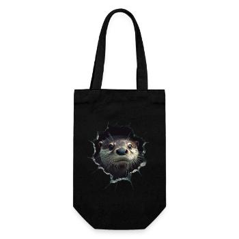 Funny Otter Otter Lover Cute Otter Zoo - Gift Bag for Bottles - black - Front