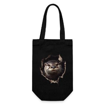 Funny Otter Otter Lover Cute Otter Zoo - Gift Bag for Bottles - black - Front