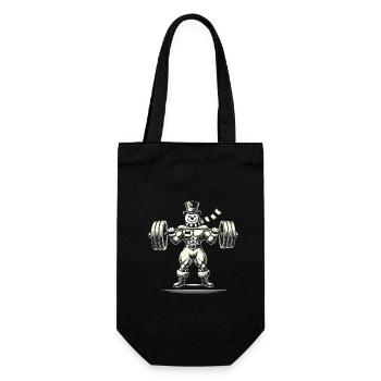 Bonhomme de neige fort avec haltérophilie - Sac à bouteille - noir - Devant