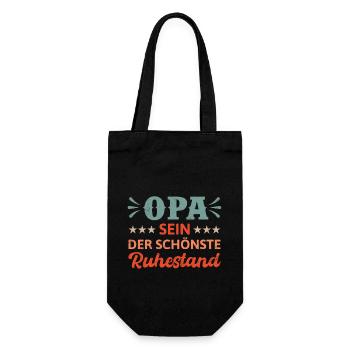OPA SEIN DER SCHÖNSTE RUHESTAND Renteneintritt - Geschenkbeutel für Flaschen - Schwarz - Vorne