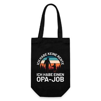 Opi ICH HABE KEINE RENTE HABE EINEN OPA-JOB Lustig - Geschenkbeutel für Flaschen - Schwarz - Vorne