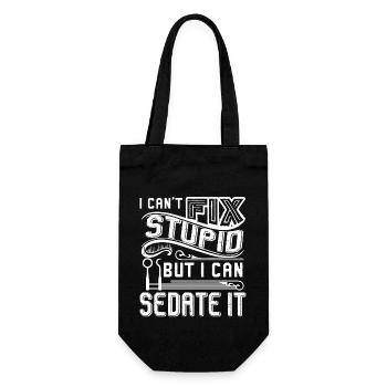 Dentist Can't Fix Stupid - Gift Bag for Bottles - black - Front