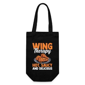 Hot Wings Chicken Spicy Hühnerflügel Junk Food - Gift Bag for Bottles - black - Front