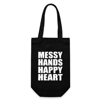 Messy Hands Happy Heart Chicken Wings Gift - Gift Bag for Bottles - black - Front