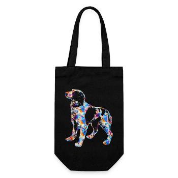 Brittany Spaniel Geometric - Gift Bag for Bottles - black - Front