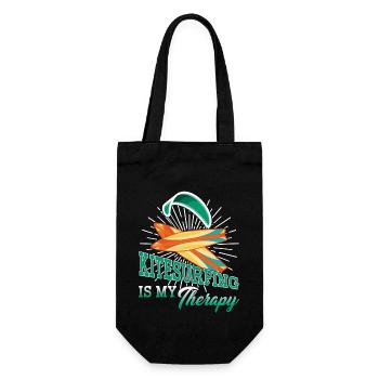 Kitesurfing Is My Therapy - Gift Bag for Bottles - black - Front
