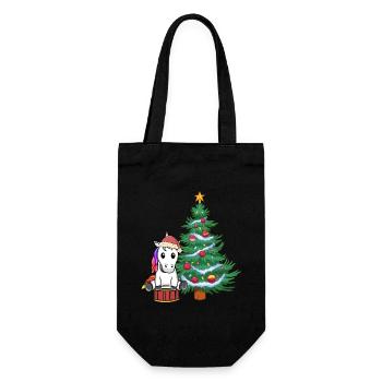 Unicorn Xmas Christmas Christmas Unicorns - Gift Bag for Bottles - black - Front