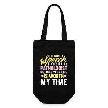 Become a speech therapist because your life is valuable - Gift Bag for Bottles - black - Front
